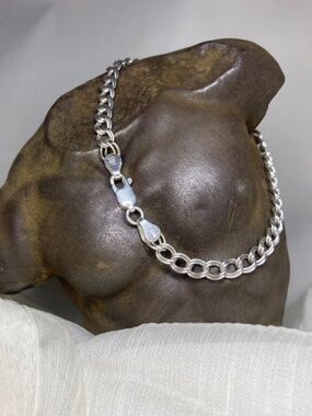 Simple. Unisex, XRF tested and Marked, Solid Sterling Link Bracelet